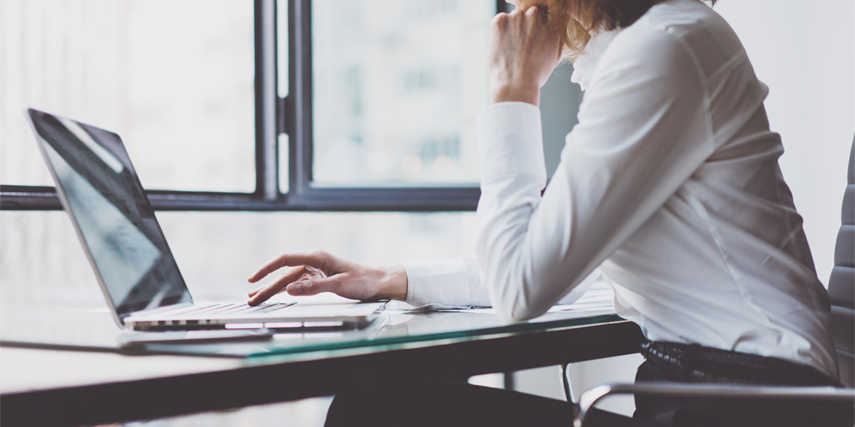 woman working on computer