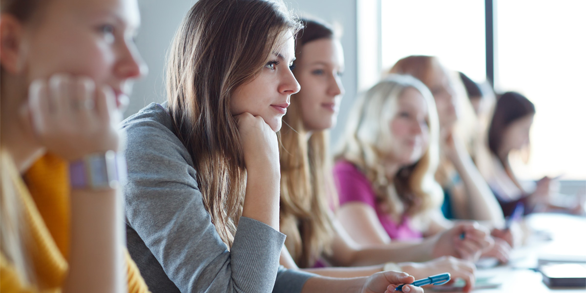 female students in classroom setting